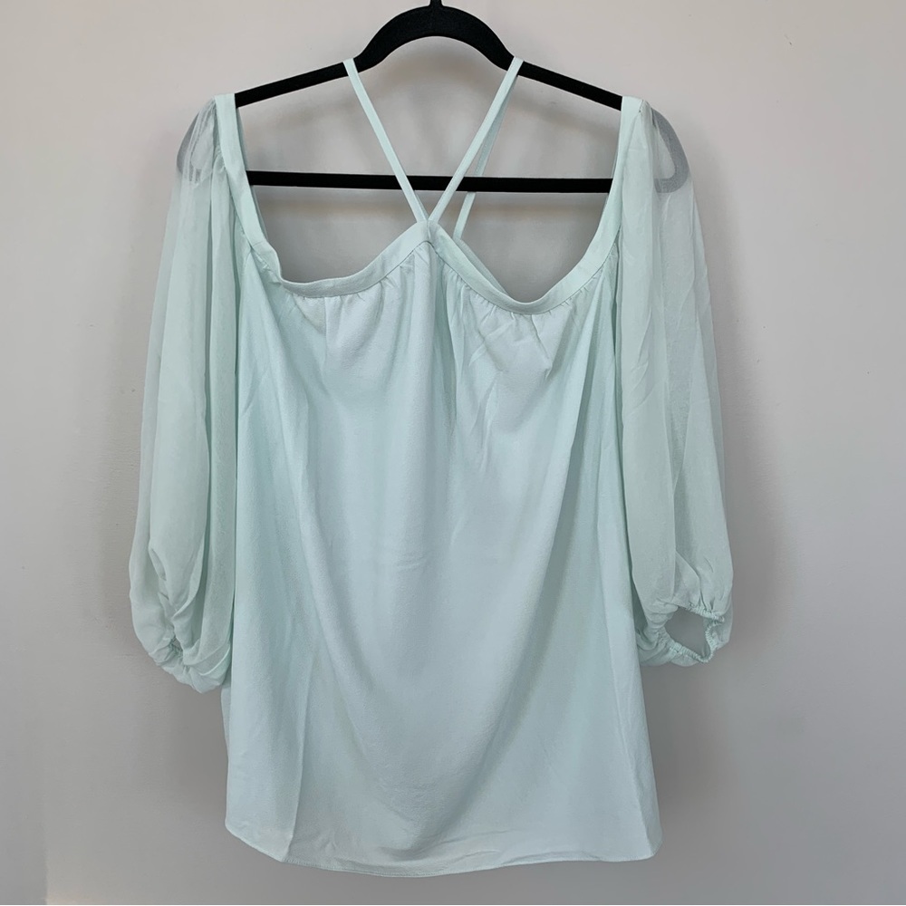 1. State Light Blue Sheer Top Size 2X NWT
